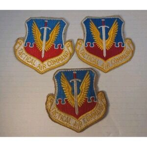 Vintage‎ Set Of 3 USAF Air Force Tactical Combat Command Patch Sword W/ Wings
